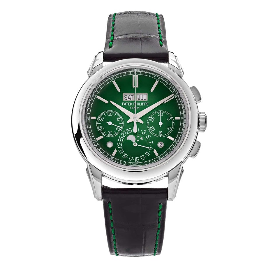 Relógio Perpetual Calendar Chronograph Platinum Green Diall
