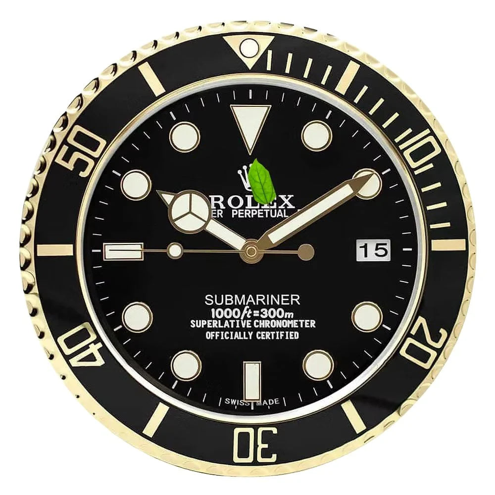 Relógio de Parede Rolex Submariner Gold/Black