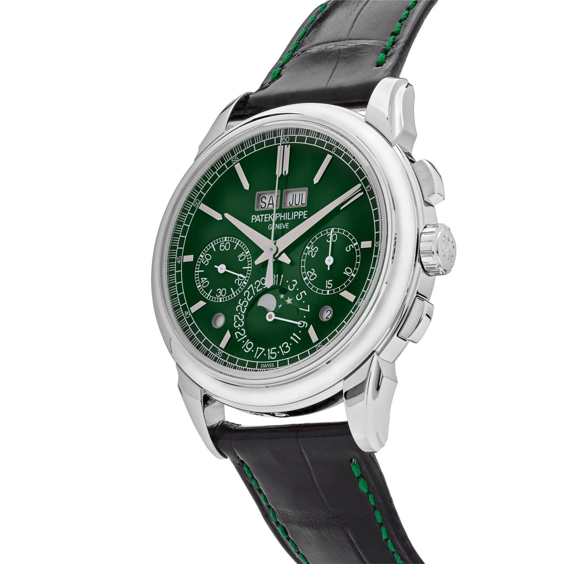 Relógio Perpetual Calendar Chronograph Platinum Green Diall