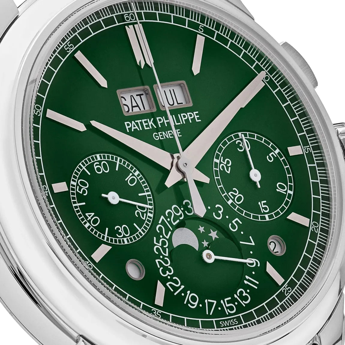 Relógio Perpetual Calendar Chronograph Platinum Green Diall