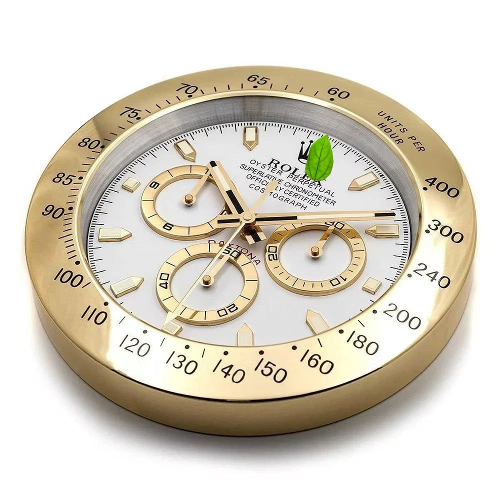 Relógio de Parede Rolex Daytona Branco/Dourado