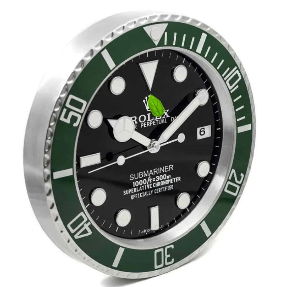 Relógio de Parede Rolex Submariner Verde/Preto