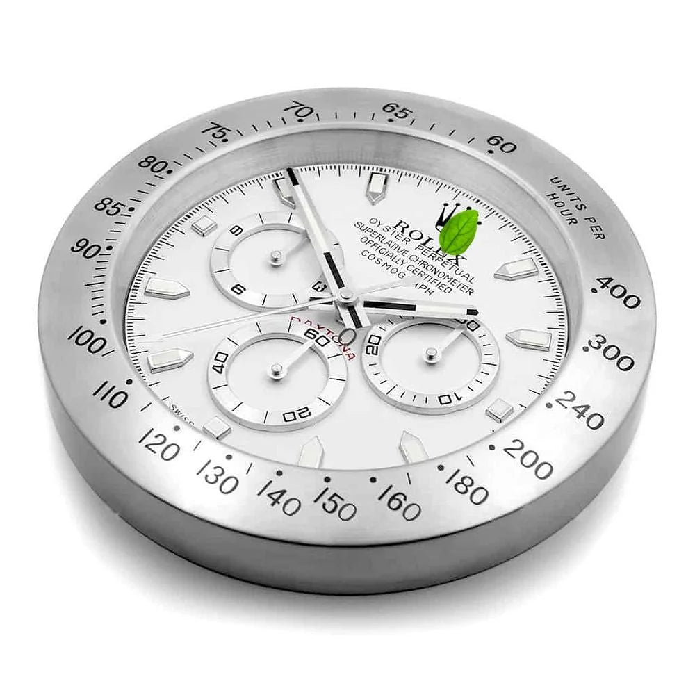 Relógio de Parede Rolex Daytona Prata/Branco