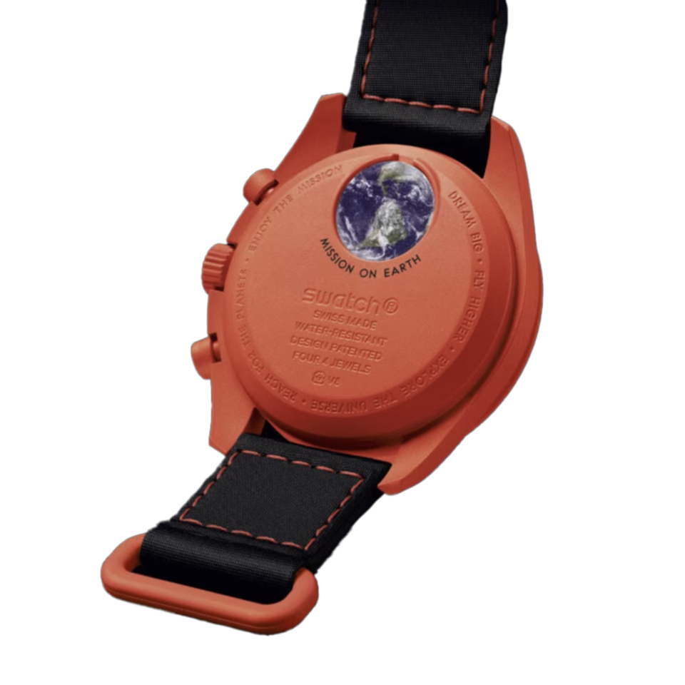 Relógio MoonSwatch MISSION ON EARTH LAVA