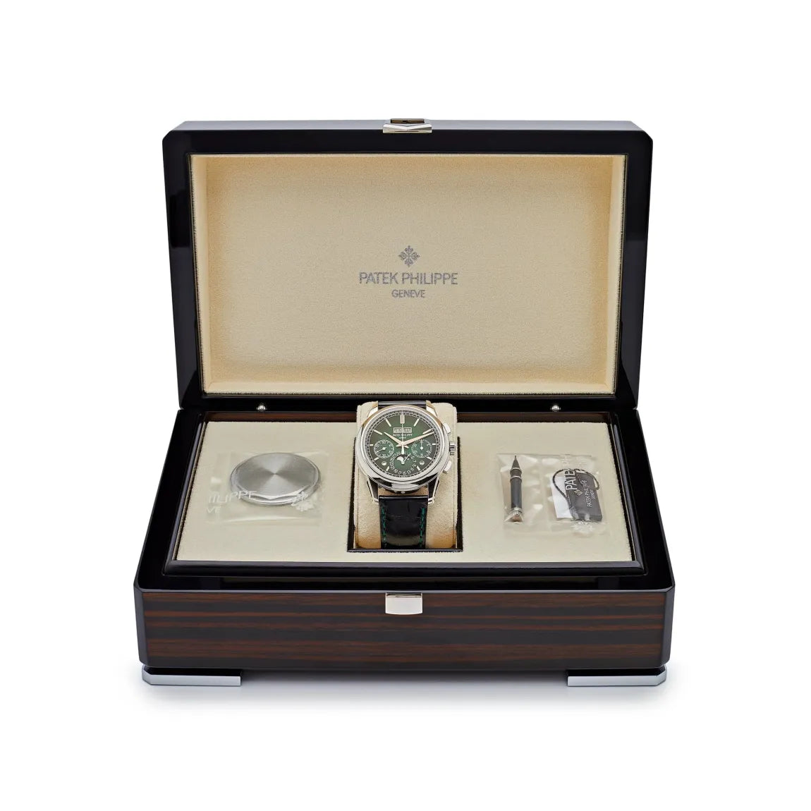 Relógio Perpetual Calendar Chronograph Platinum Green Diall