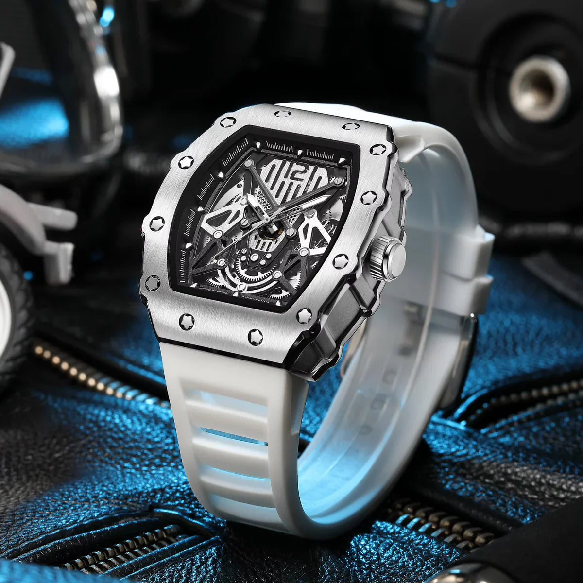 Relógio Skeleton Branco