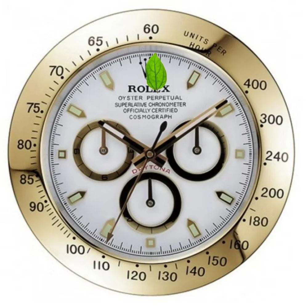Relógio de Parede Rolex Daytona Branco/Dourado