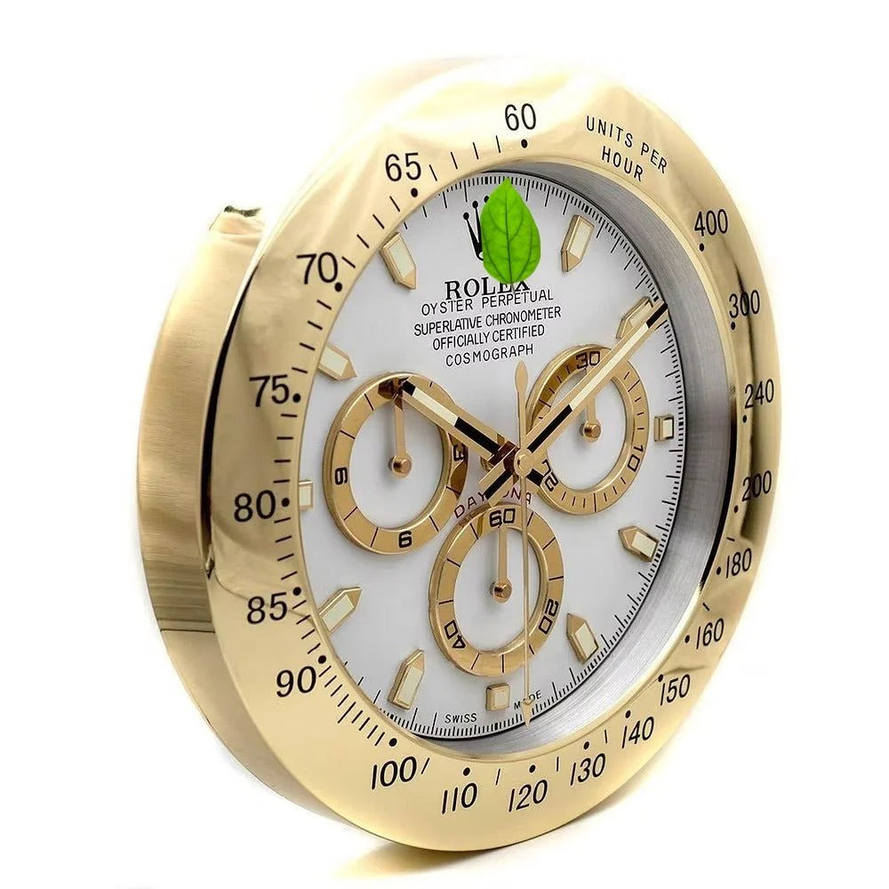 Relógio de Parede Rolex Daytona Branco/Dourado