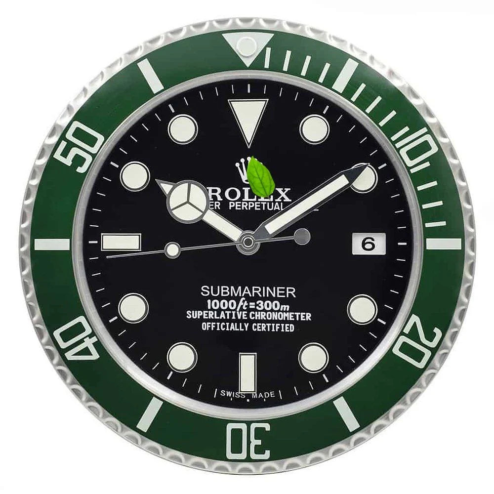 Relógio de Parede Rolex Submariner Verde/Preto