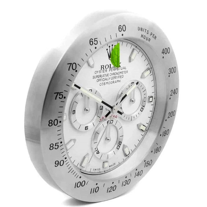 Relógio de Parede Rolex Daytona Prata/Branco
