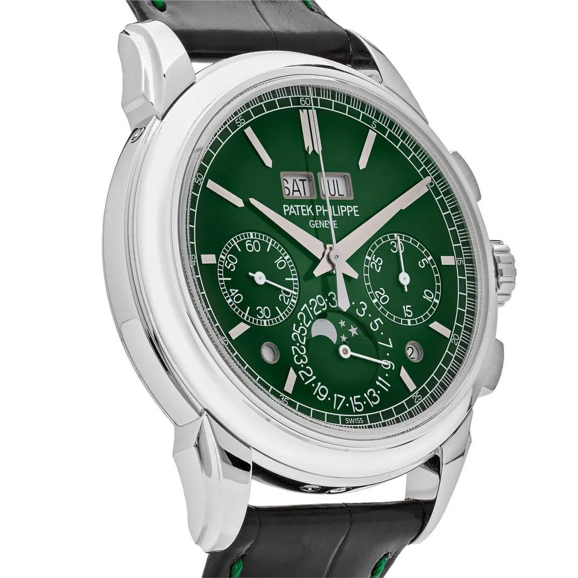 Relógio Perpetual Calendar Chronograph Platinum Green Diall